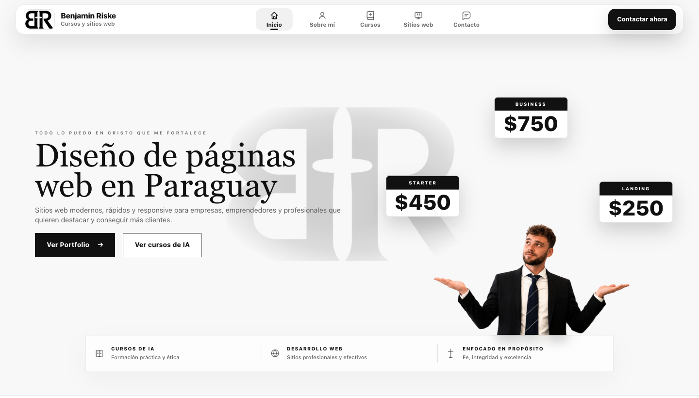 Hero de la página web de Benjamin Riske